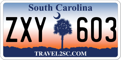 SC license plate ZXY603