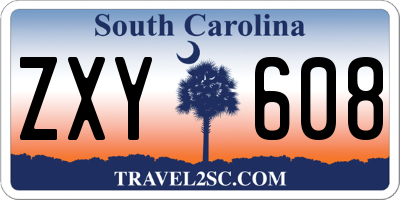 SC license plate ZXY608