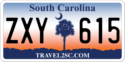 SC license plate ZXY615