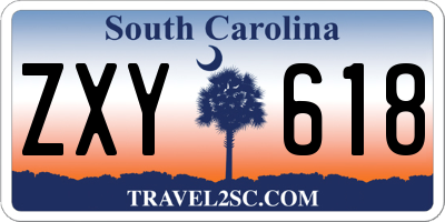 SC license plate ZXY618