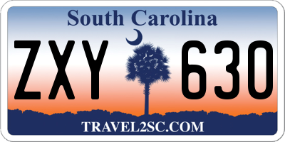 SC license plate ZXY630
