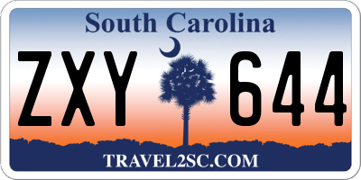 SC license plate ZXY644