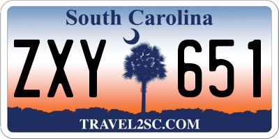 SC license plate ZXY651