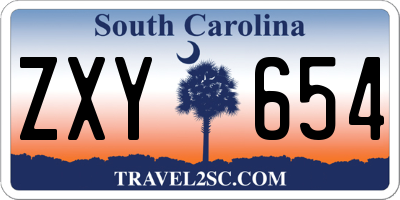 SC license plate ZXY654