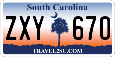 SC license plate ZXY670