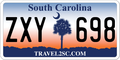 SC license plate ZXY698
