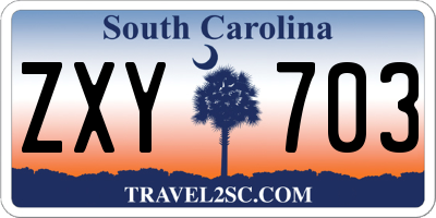 SC license plate ZXY703