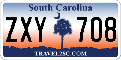 SC license plate ZXY708