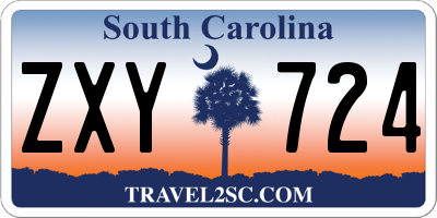 SC license plate ZXY724
