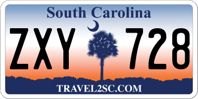 SC license plate ZXY728