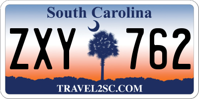 SC license plate ZXY762