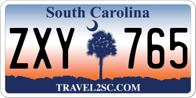 SC license plate ZXY765