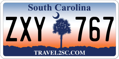 SC license plate ZXY767