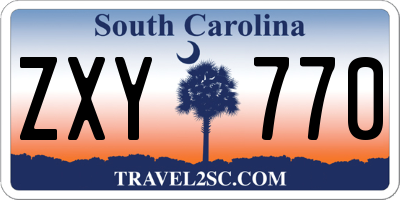 SC license plate ZXY770
