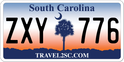 SC license plate ZXY776