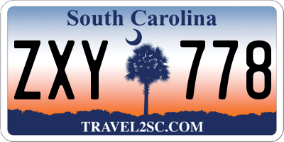 SC license plate ZXY778