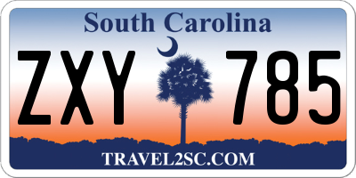 SC license plate ZXY785