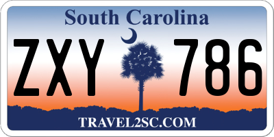 SC license plate ZXY786