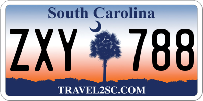 SC license plate ZXY788