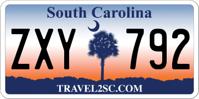 SC license plate ZXY792