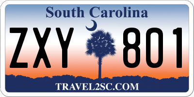 SC license plate ZXY801