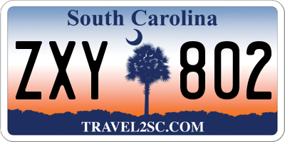 SC license plate ZXY802