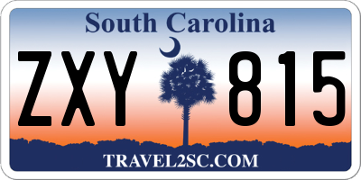 SC license plate ZXY815