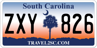 SC license plate ZXY826