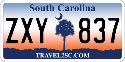 SC license plate ZXY837
