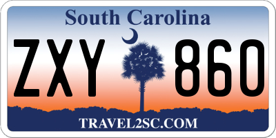 SC license plate ZXY860