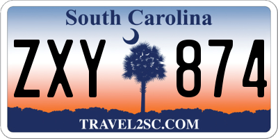 SC license plate ZXY874