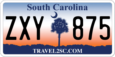 SC license plate ZXY875