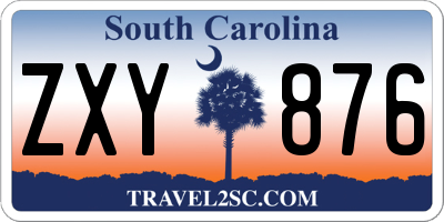 SC license plate ZXY876