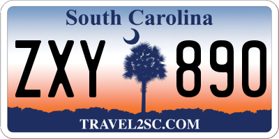 SC license plate ZXY890