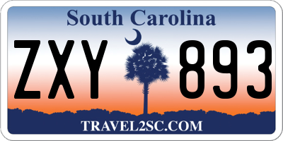 SC license plate ZXY893