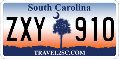 SC license plate ZXY910