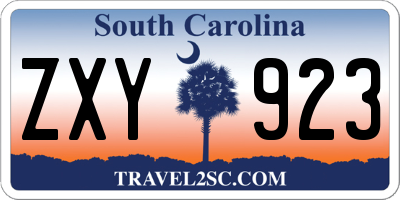 SC license plate ZXY923