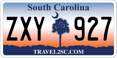 SC license plate ZXY927