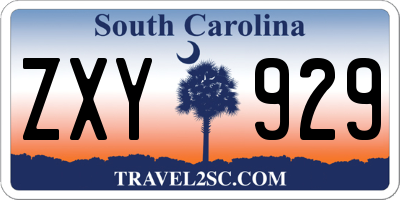 SC license plate ZXY929