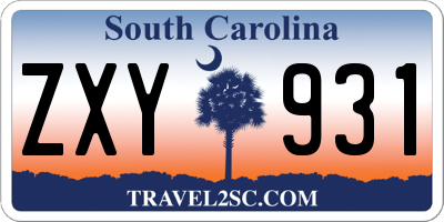 SC license plate ZXY931