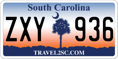 SC license plate ZXY936