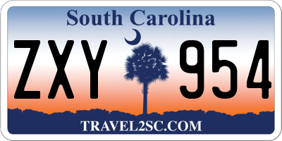 SC license plate ZXY954