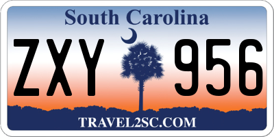 SC license plate ZXY956