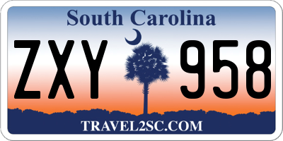 SC license plate ZXY958