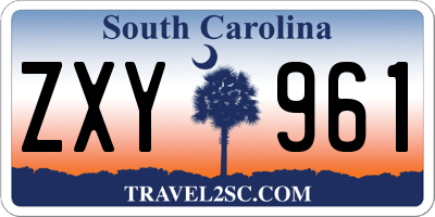 SC license plate ZXY961