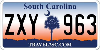 SC license plate ZXY963