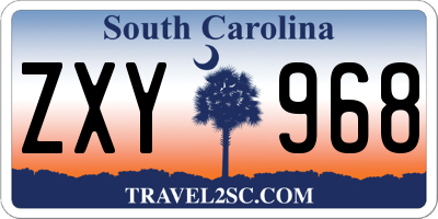 SC license plate ZXY968