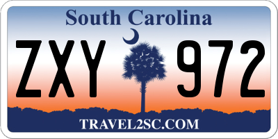 SC license plate ZXY972