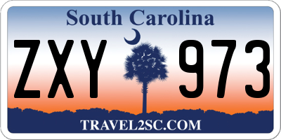 SC license plate ZXY973