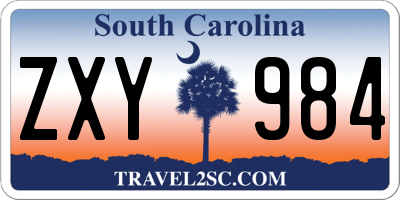 SC license plate ZXY984